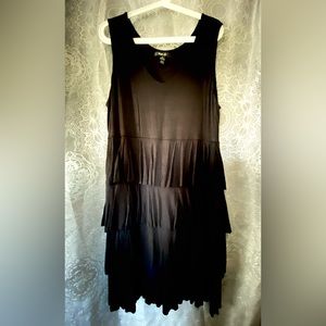 Style & Co. Women's Black Ruffle Layered & sleeveless Dress Size XL😍